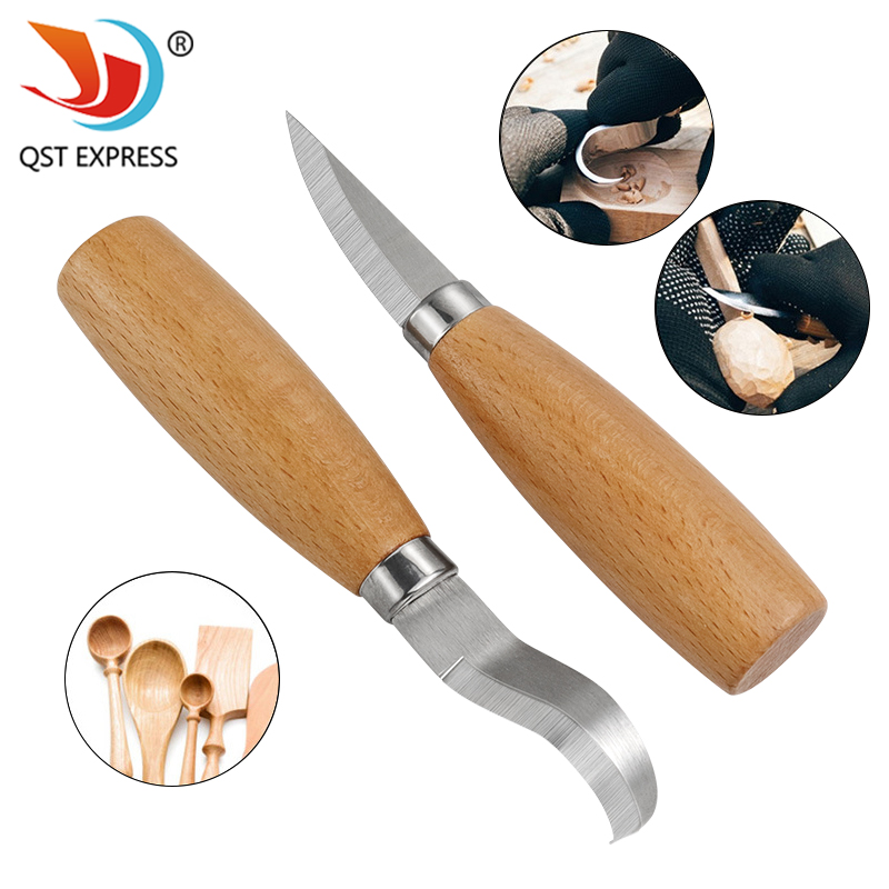 Woodworking Hardware - Stainless Iron Carving Knife Beech Wood