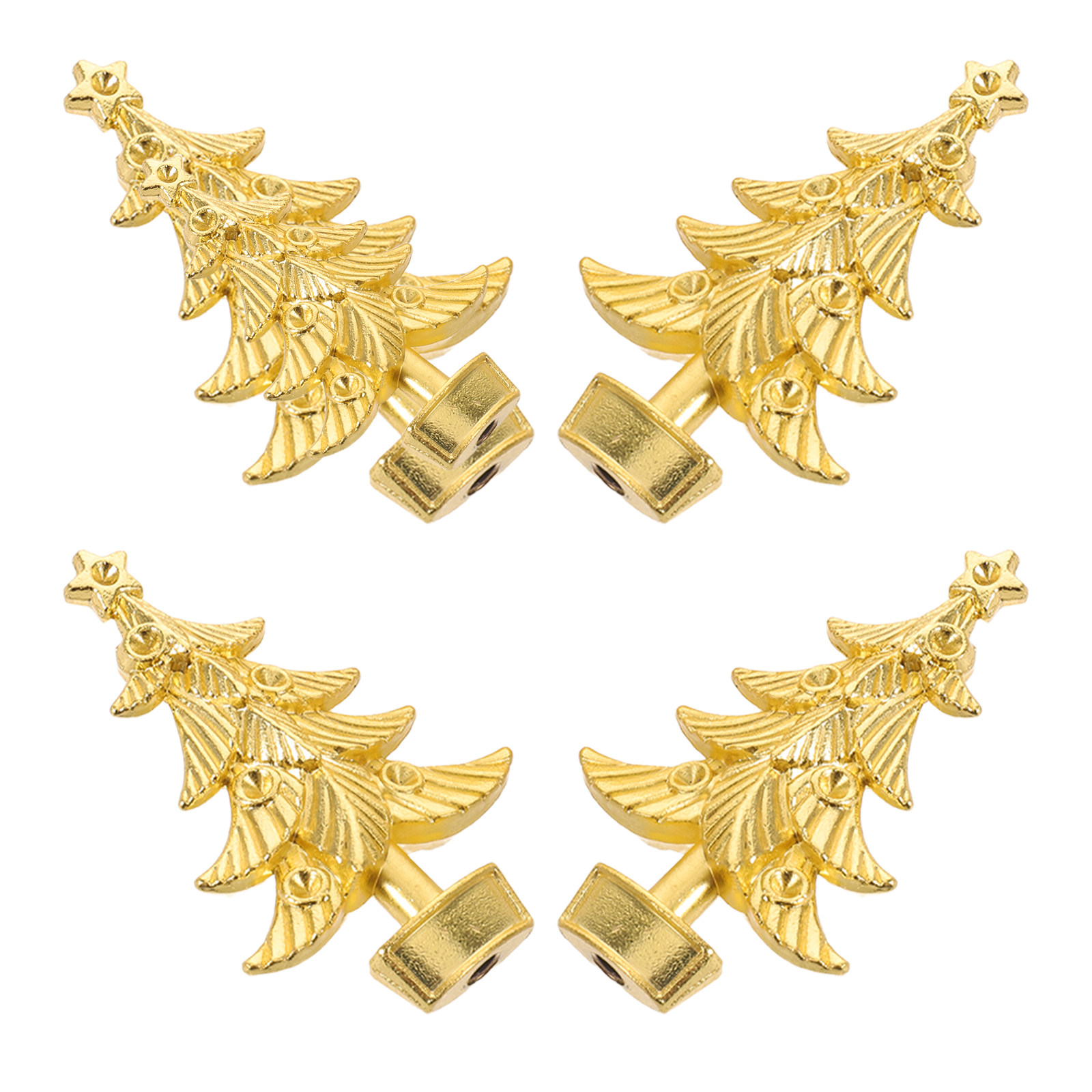 Woodworking Xmas Decorations - 4Pcs Christmas Tree Cabinet Knobs Zinc