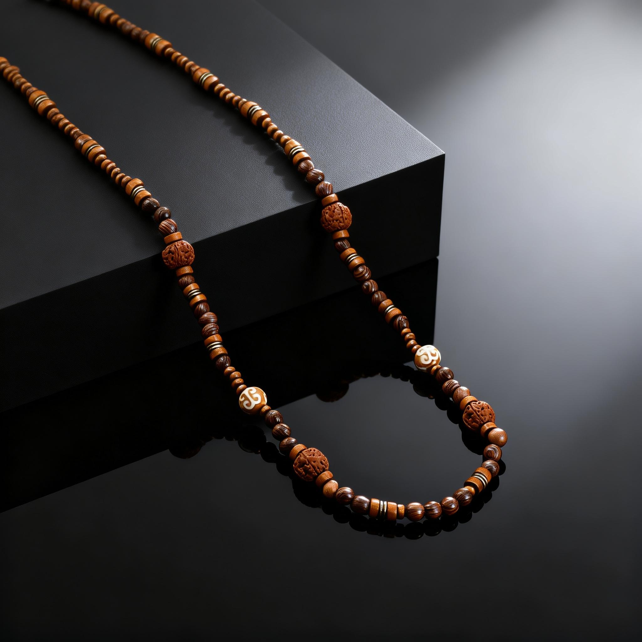 Fashion Walnut Wood Bead Neckl - Woodworking Nc ulasan dan harga